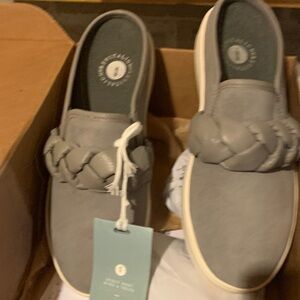 Cole Haan Gray Slip-On Sneakers with Braided Detail